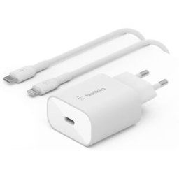 Belkin Cargador de pared USB-C PD 3.0 PPS de 25 W + cable USB-C. Blanco