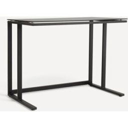 El Corte Inglés Escritorio de acero y cristal Kansas . Negro