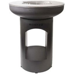 BONFEU Chimenea de Leña Exterior Bonbiza Open Black. Negro