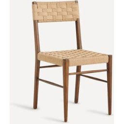 El Corte Inglés Silla de comedor de madera de nogal y ratán Levi . Nogal