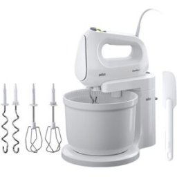 Braun Batidora amasadora MultiMix 1 HM1070WH 4 velocidades y control automático. Blanco