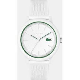 Lacoste Reloj de hombre 12.12 2011169 de silicona blanco. Blanco