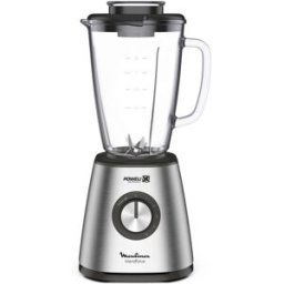 Moulinex Batidora de vaso LM439 Blendforce con 5 velocidadesy jarra de cristal termorresistente 1,75 L. Inox