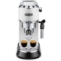 DeLonghi De'Longhi - Cafetera espresso manual de bomba De´Longhi Dedica Style EC685.W Sistema Cappuccino. Blanco