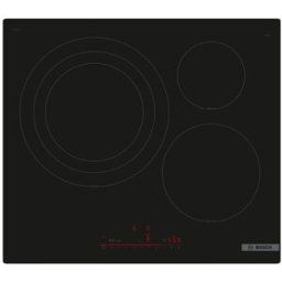 Bosch Placa de inducción con 3 zonas de cocción, sin perfiles - PID61RHB1E. Negro