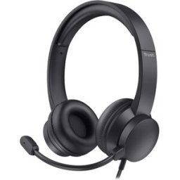 Trust Auriculares de diadema PC USB AYDA 25088 con micrófono. Negro