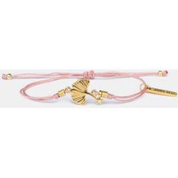 Link & Love Pulsera Ginkgo Biloba de hilo rosa y dorado. Nude