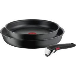 Tefal Set 2 sartenes aluminio antiadherente + mango extraíble Ingenio Ultimate . Negro