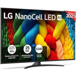 LG TV LED NanoCell AI 164cm (65') 65NANO81A6A, 4K Smart TV. Negro
