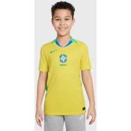 Nike Camiseta de niños 1ª equipación Brasil 2025 Stadium . Amarillo 10 Años