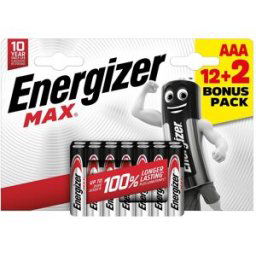 Energizer Pack Pilas Alcalinas 12+2 AAA LR03 . AAA / LR03 1,5V