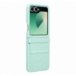 Samsung Funda de ecopiel verde menta para Galaxy Z Flip6. Verde menta