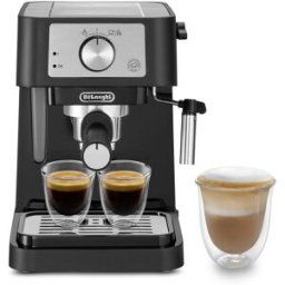 DeLonghi De'Longhi - Cafetera espresso manual De'Longhi Stilosa EC260.BK con sistema Cappuccino. Plata