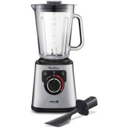 Moulinex Batidora de vaso PerfectMix LM871D con cuchillas Powelix y panel táctil. Negro / Acero Inox