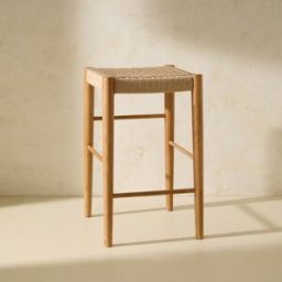 El Corte Inglés Taburete de cocina de madera de acacia Lumpur . Marrón claro