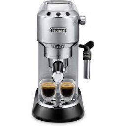 DeLonghi De'Longhi - Cafetera espresso manual de bomba De´Longhi Dedica EC685.M con sistema cappuccino. Plata