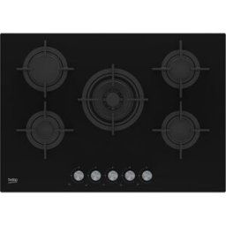 Beko Placa gas 5 quemadores - HILW 75222 SL. Cristal negro