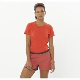 Salomon Camiseta de mujer Cross Run . Naranja XS