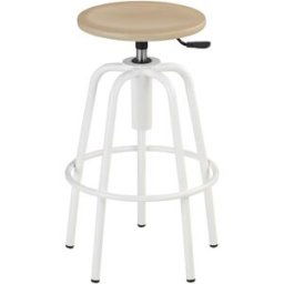 El Corte Inglés Taburete de cocina regulable Up&Down . Blanco / Madera blanqueada