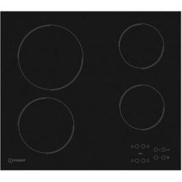 Indesit Placa vitrocerámica 4 zonas de cocción - RI 161 C (ES). Negro