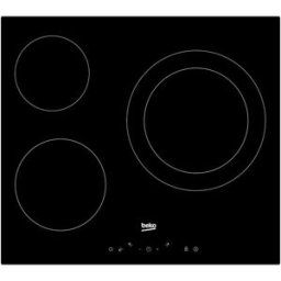 Beko Placa vitrocerámica 3 zonas de cocción - HIC63402T. Negro