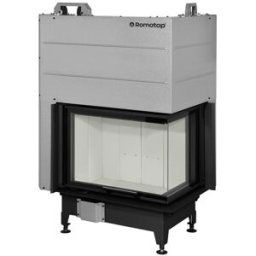 ROMOTOP Chimenea Leña Heat E2G65/40 Esquinera Derecha. Negro / Gris