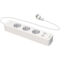 TAPO Regleta inteligente TP-Link P300, 3 tomas schuko, USB-C y USB-A. Blanco