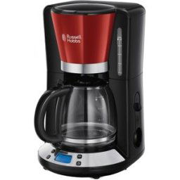 Russell Hobbs Cafetera de goteo Colours Plus Rojo con pantalla LCD. Rojo