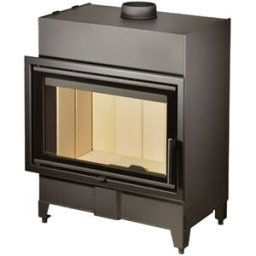 ROMOTOP Chimenea Leña Heat F66/41 Frontal. Negro