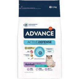 Advance Pienso para gatos esterilizados Sterilized Hairball pavo. 1,5 Kg