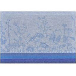 Le Jacquard FranÇais Mantel individual antimanchas lino Instant Bucolique . Azul 36 x 50 cm