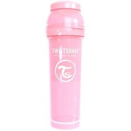 Twistshake Biberón Anticólico Tetina Silicona (330 ml.). Rosa niño