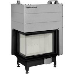 ROMOTOP Chimenea Leña Heat E2G81/40 Esquinera Izquierda. Negro / Gris