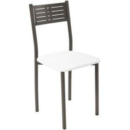 El Corte Inglés Silla de cocina en símil piel Inés . Grafito / Blanco
