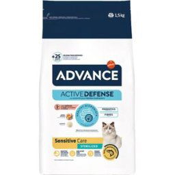 Advance Pienso para gatos adultos Sterilized Sensitive salmón y cebada. 1,5 Kg