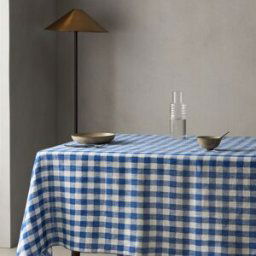 El Corte Inglés Mantel lino Vichy . Azul 150 x 250 cm