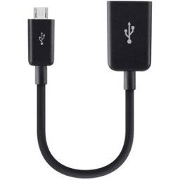 Belkin Adaptador de USB On-the-Go a Micro-USB, 12 cm - negro. Negro