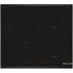 Bosch Placa de inducción con 3 zonas de cocción, sin perfiles - PID675HC1E. Negro