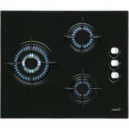 Cata Placa gas 3 quemadores - CIB6021BK. Cristal negro