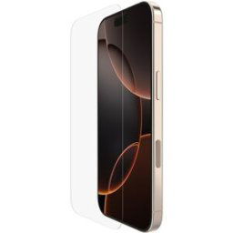 Belkin Protector de pantalla con revestimiento antimicrobiano Temperd Glass para iPhone 16 Pro. Transparente