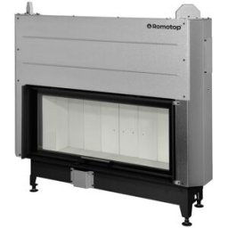 ROMOTOP Chimenea Leña Heat FG107/47 Frontal. Negro / Gris