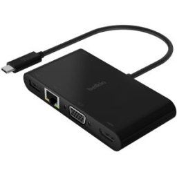 Belkin Adaptador multimedia + carga USB-C Connect. Negro