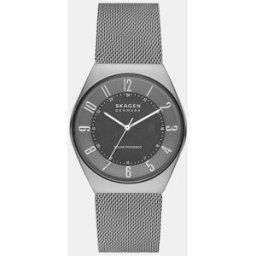 skagen Reloj de hombre Sostenible Grenen Solar Powered SKW6836 de malla de acero negro. Negro