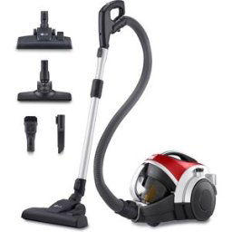 LG Aspirador sin bolsa VK8506NHAG, 650 W con tecnología de compresión de polvo, Turbo ciclónico. Rojo