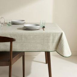 Basics El Corte Inglés Mantel antimanchas PVC Rayas . Verde 140 x 180 cm
