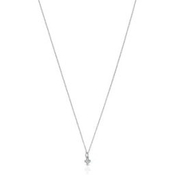 Tous Collar Les Classiques cruz de oro blanco con diamantes. Blanco