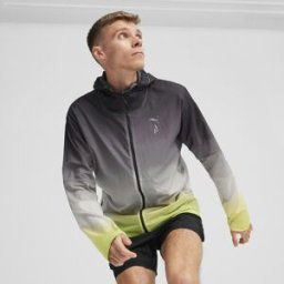 Puma Chaqueta cortavientos de hombre M Seasons Ultra Lightweight Trail Jacket . Amarillo / Negro XL