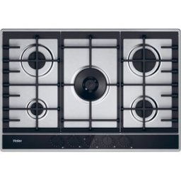 HAIER Placa gas con 5 Quemadores, Preciflame, Gas On Metal Series 4 - HAHG7W5TX. Inox