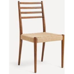 El Corte Inglés Silla de comedor de madera de nogal y ratán Budy . Nogal