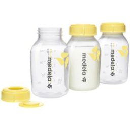 Medela Pack 3 Botellas/Biberones para Leche Materna (150 ml.) transparente/amarillo. Transparente / Amarillo niño